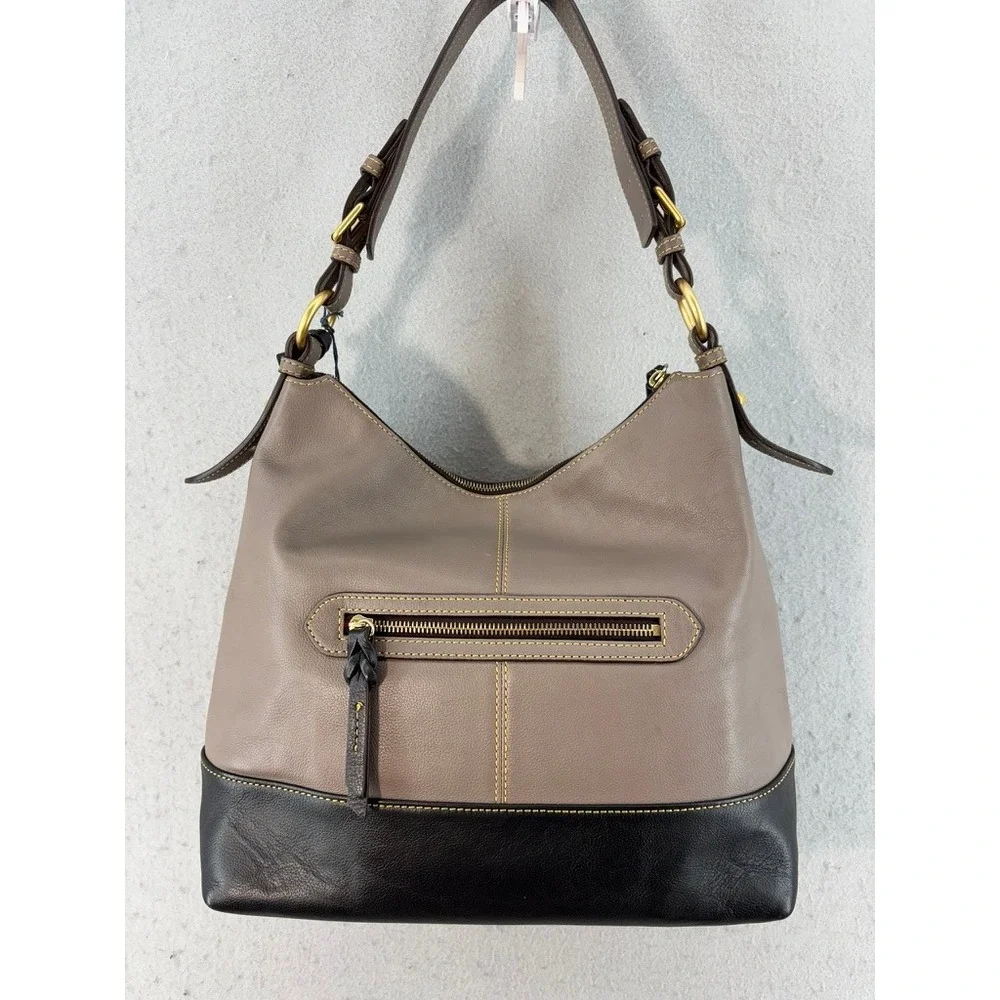 Dooney & Bourke Hobo Bag & Wallet Large Mushroom Black Leather Tassel CF937
